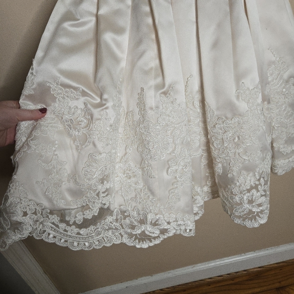Joan Calabrese 113361 Satin Flower Girls Wedding Dress - Picture 4 of 11